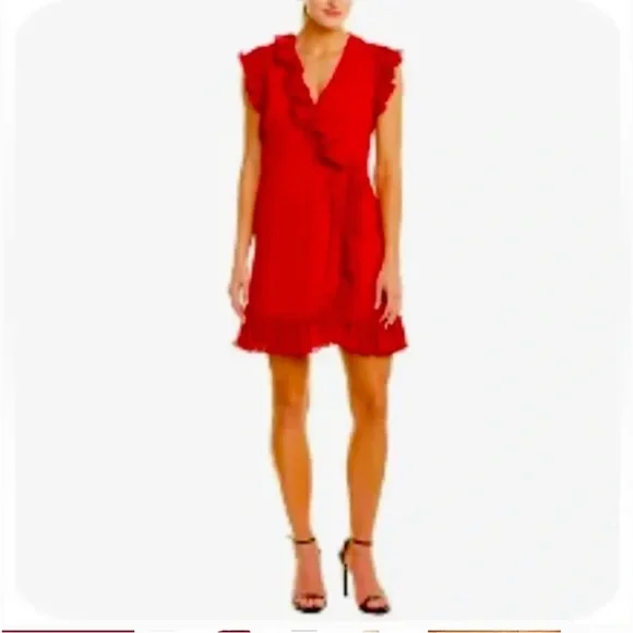 jill jill stuart red dress Red Circular Lace Dress